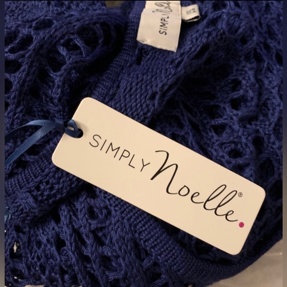 #360 - NWT Simply Noelle Open-Weave Knit Tunic Sweater/Cover-Up, Blue, Size XXL - Picture 7 of 10